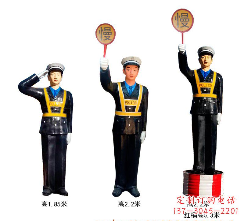 内江玻璃钢警察雕塑象征警察的英勇