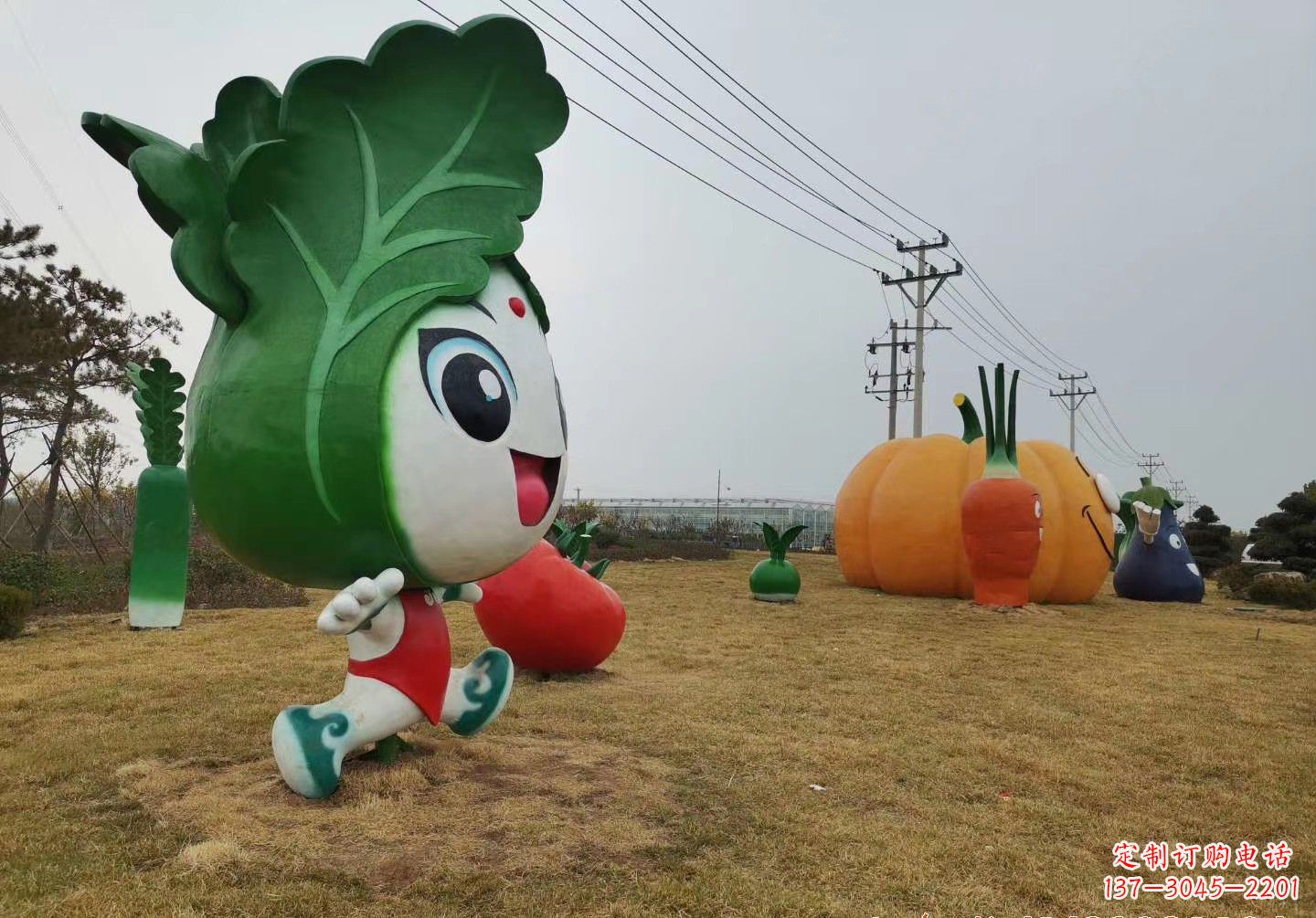 内江玻璃钢白菜雕塑精美的艺术品