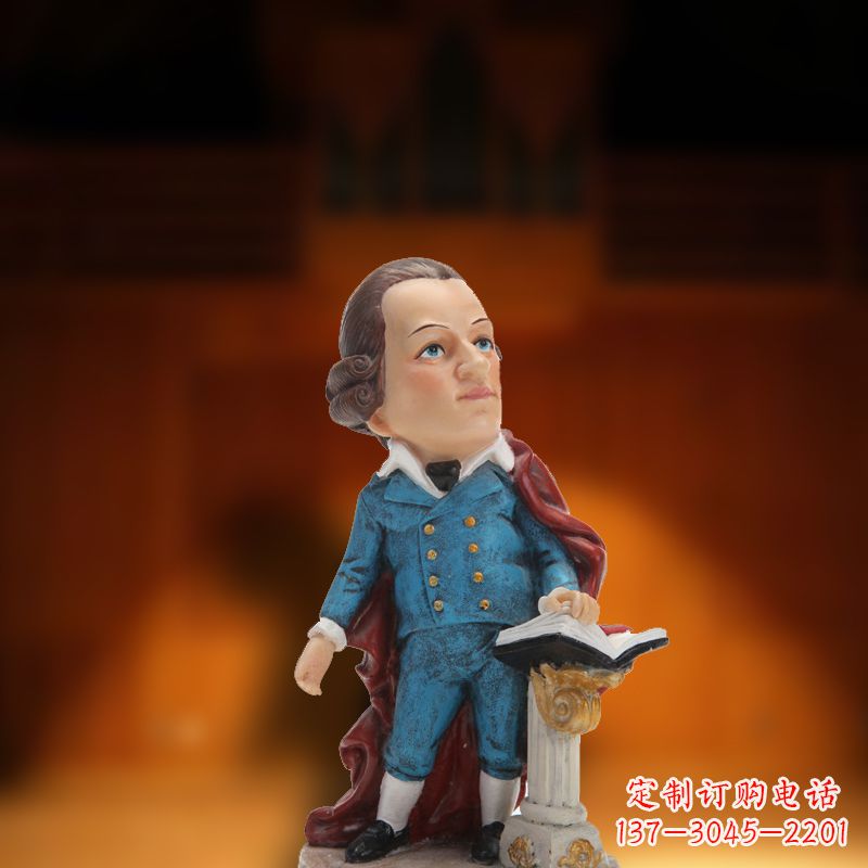 内江玻璃钢卡通莫扎特雕塑
