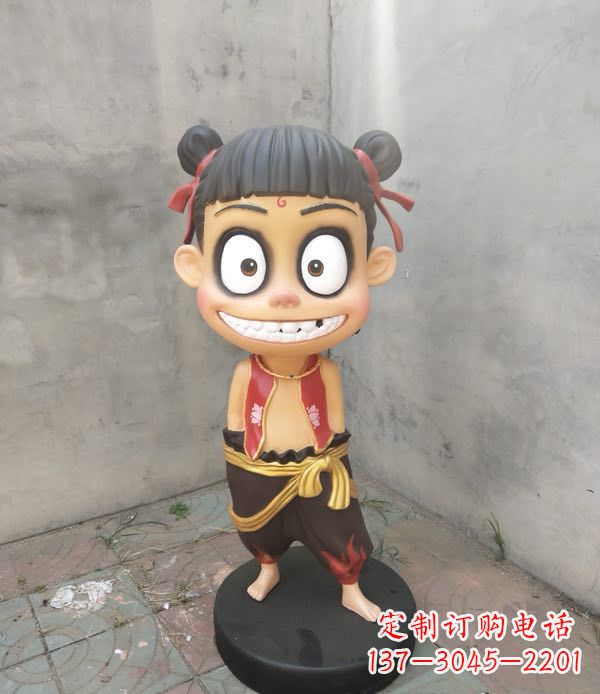 内江玻璃钢雕刻的神话传说——哪吒