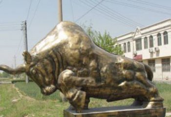 内江黄铜斗牛雕像