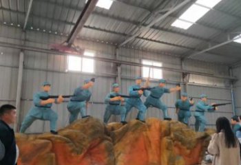 内江英雄雕塑玻璃钢仿真抗战人物景观雕塑