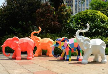 内江金色大象雕塑活跃的商场游乐场