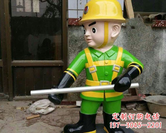 内江玻璃钢消防员雕塑——让爱与勇气永恒