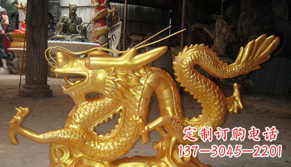 内江玻璃钢龙仿铜动物雕塑