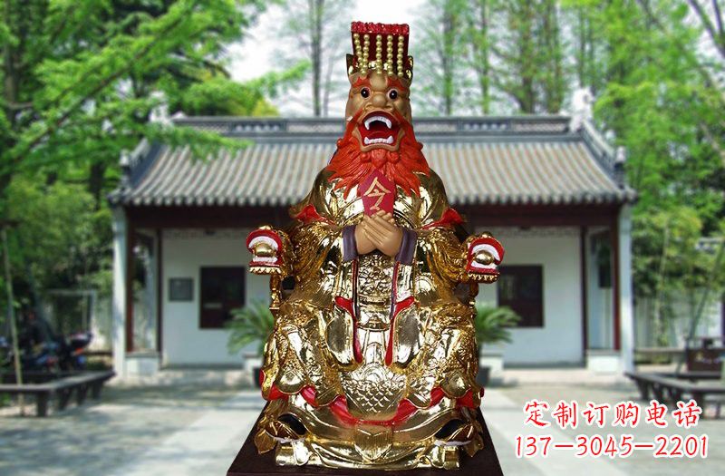 内江玻璃钢制作的金龙王雕塑