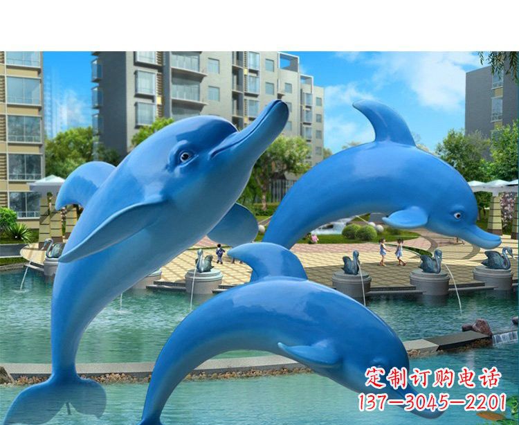 内江玻璃钢海豚雕塑灵动而美丽