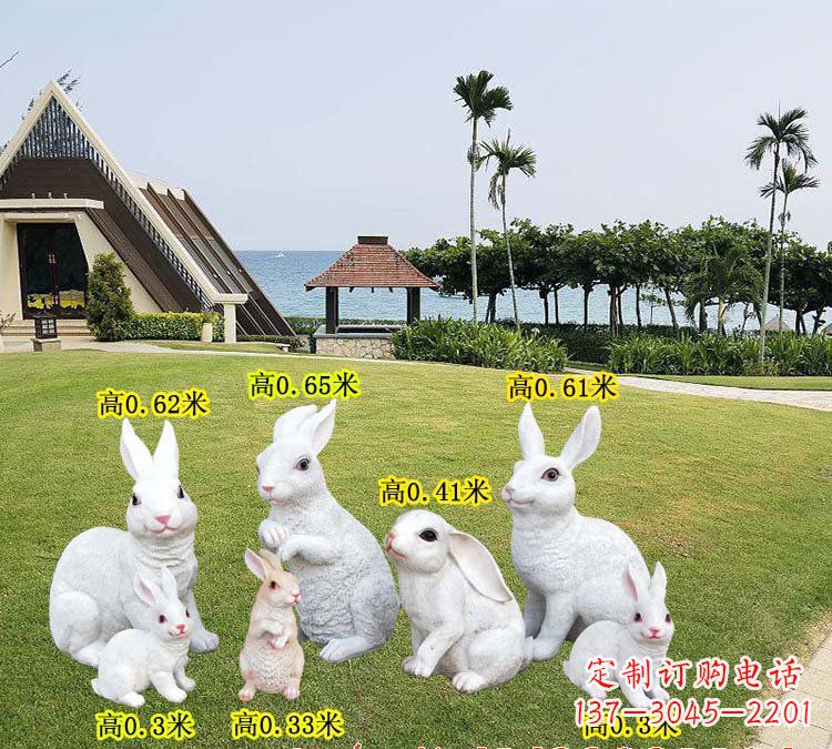 内江玻璃钢兔子雕塑精致的艺术之作