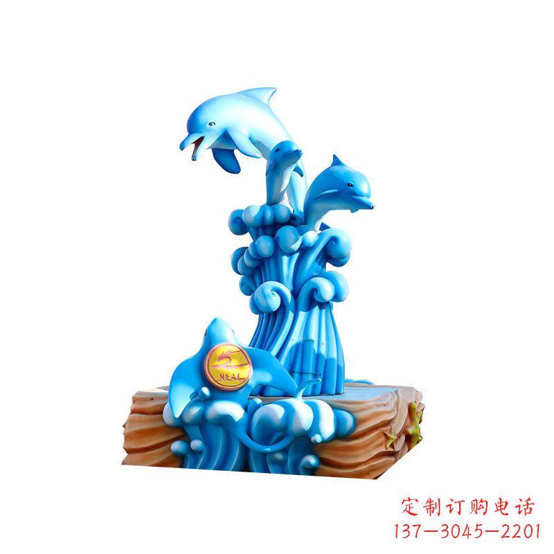 内江玻璃钢海豚雕塑精美可爱的海洋宝藏
