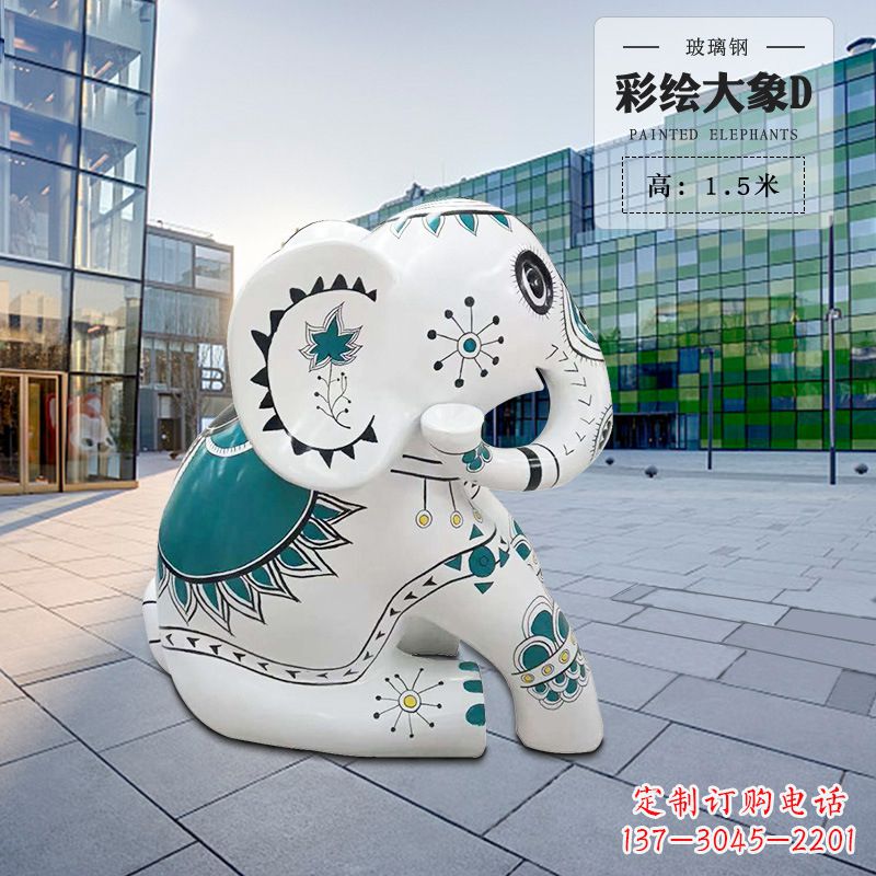 内江玻璃钢小象雕塑精致而可爱