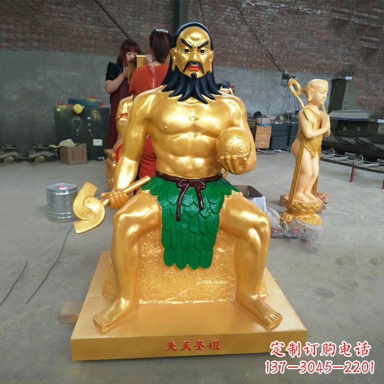 内江炎帝雕塑玻璃钢彩绘的神话传说