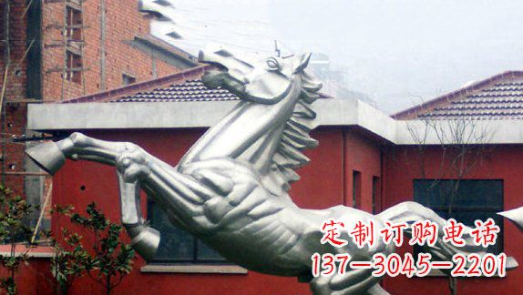 内江不锈钢奔马雕塑 (2)