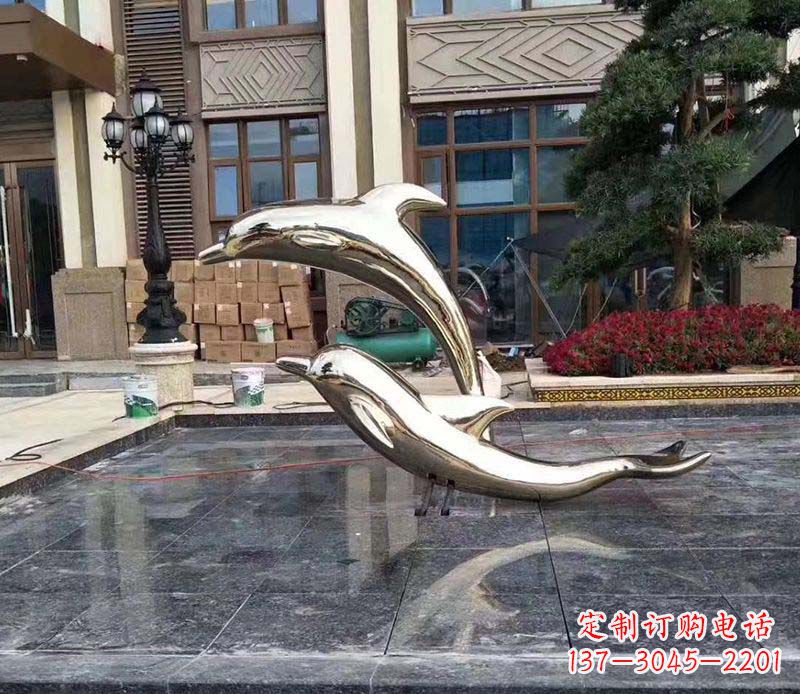 内江不锈钢海豚雕塑——美丽的艺术礼物