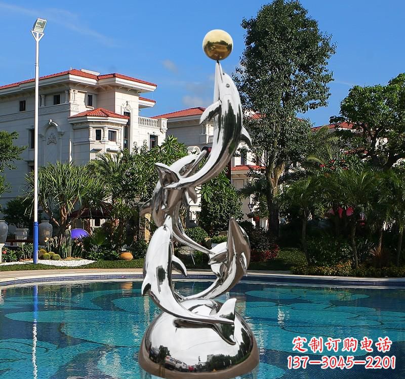 内江不锈钢海豚雕塑精美绝伦