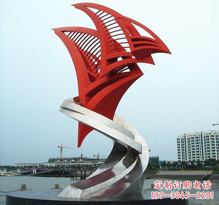 内江不锈钢彩色帆船雕塑