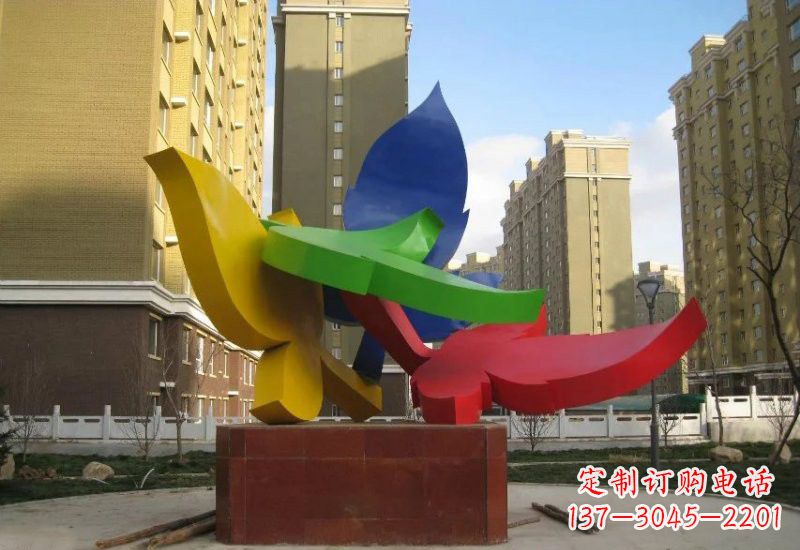 内江不锈钢彩色树叶雕塑