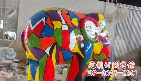 内江不锈钢彩色大象公园景观雕塑