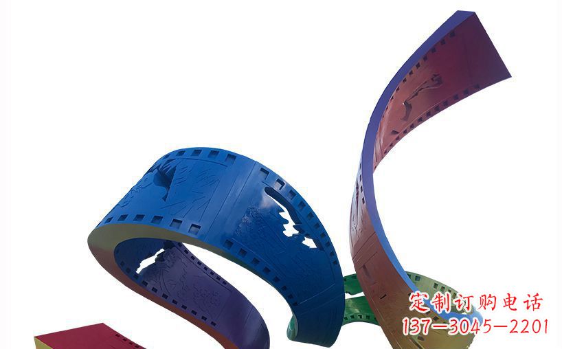 内江不锈钢彩色胶卷公园雕塑精美的艺术珍品