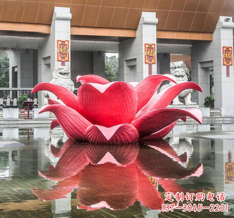 内江不锈钢彩色莲花雕塑——艺术之美