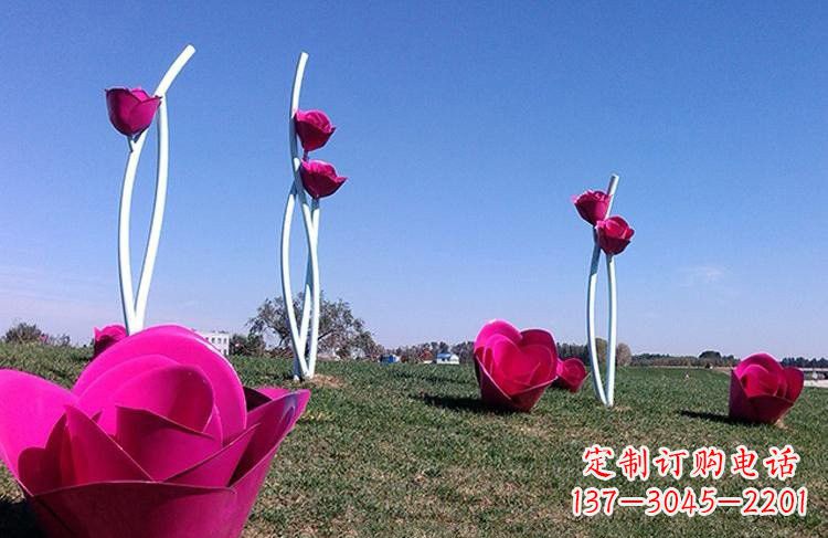 内江不锈钢彩色玫瑰雕塑艺术精美的象征