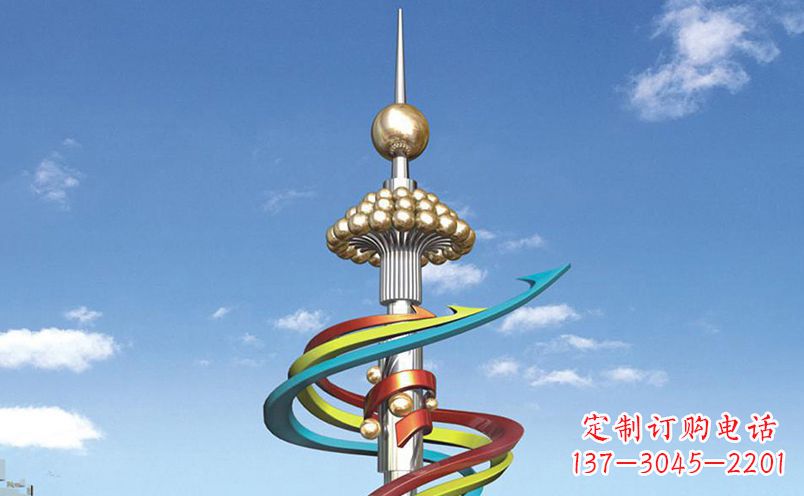 内江不锈钢飘带彩色雕塑——缤纷空间的艺术美学