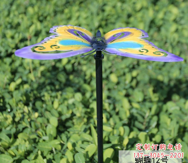 内江不锈钢彩色蝴蝶雕塑点缀园林的艺术之美