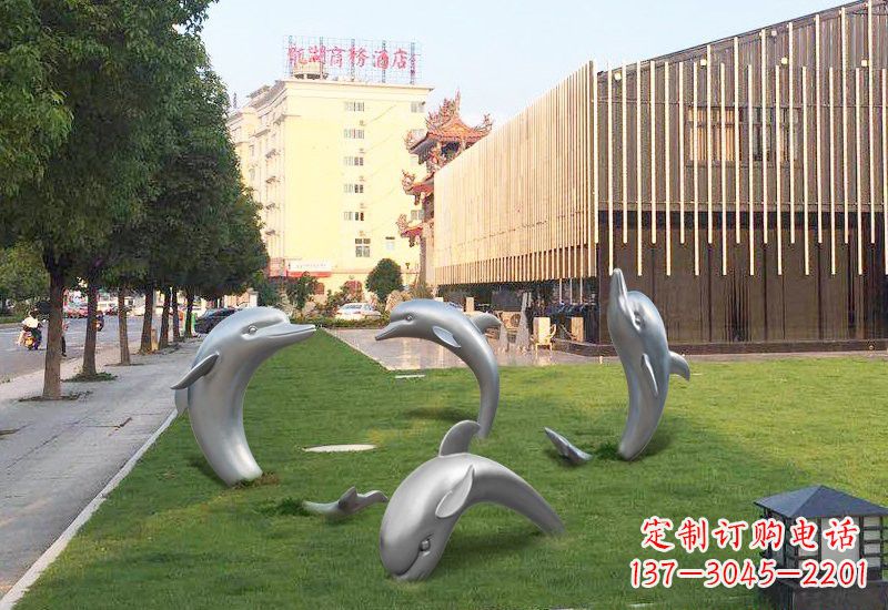 内江不锈钢海豚雕塑艺术与环保的完美结合