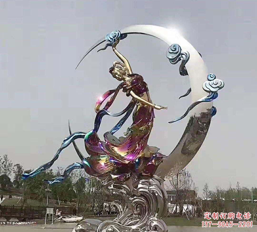 内江不锈钢嫦娥奔月造型雕塑