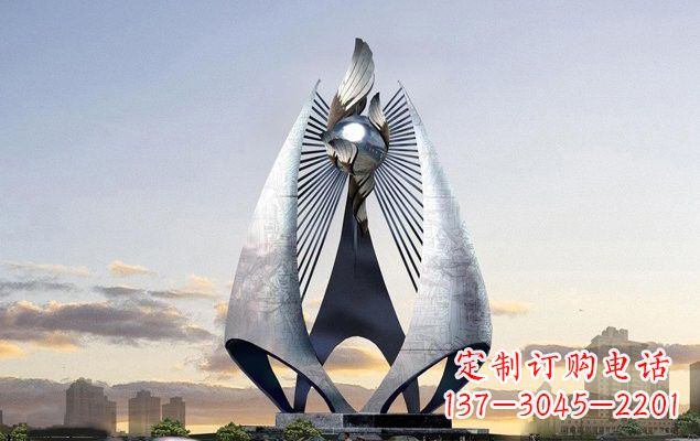 内江不锈钢城市船帆雕塑传承海洋文化