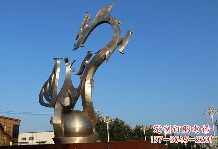 内江不锈钢龙凤雕塑以艺术传承文化