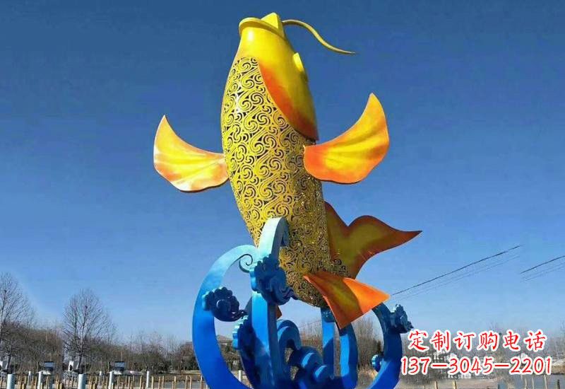 内江不锈钢鲤鱼雕塑——城市的一道风景线