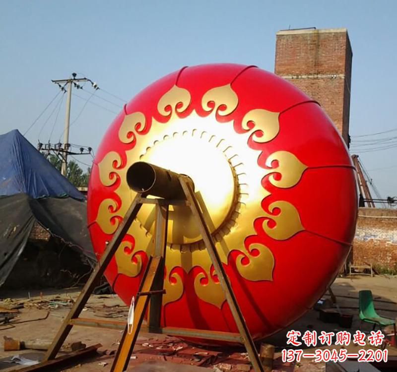 内江不锈钢城市红色灯笼雕塑灯笼象征着繁荣
