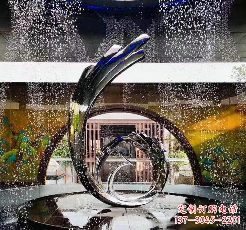 内江不锈钢城市景观喷泉雕塑美丽而又充满力量