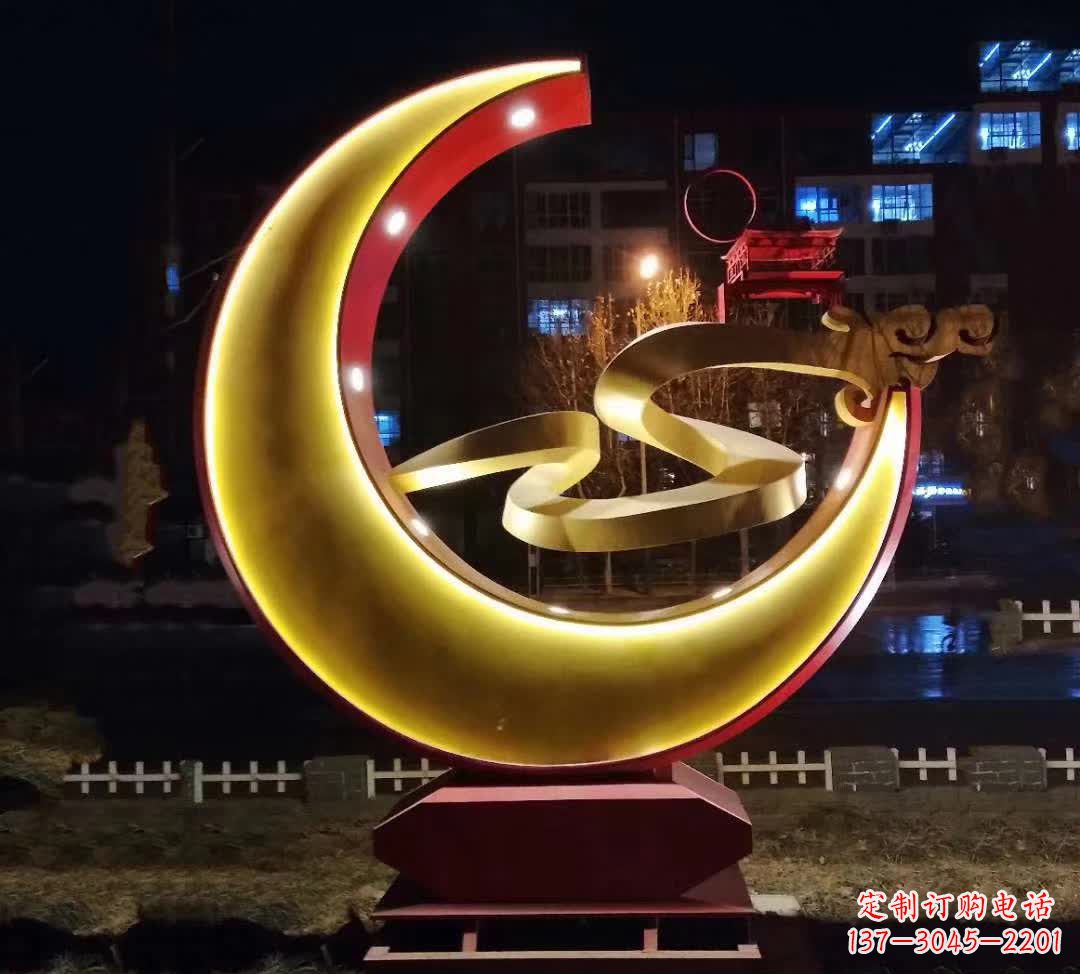 内江绚丽的不锈钢月亮雕塑