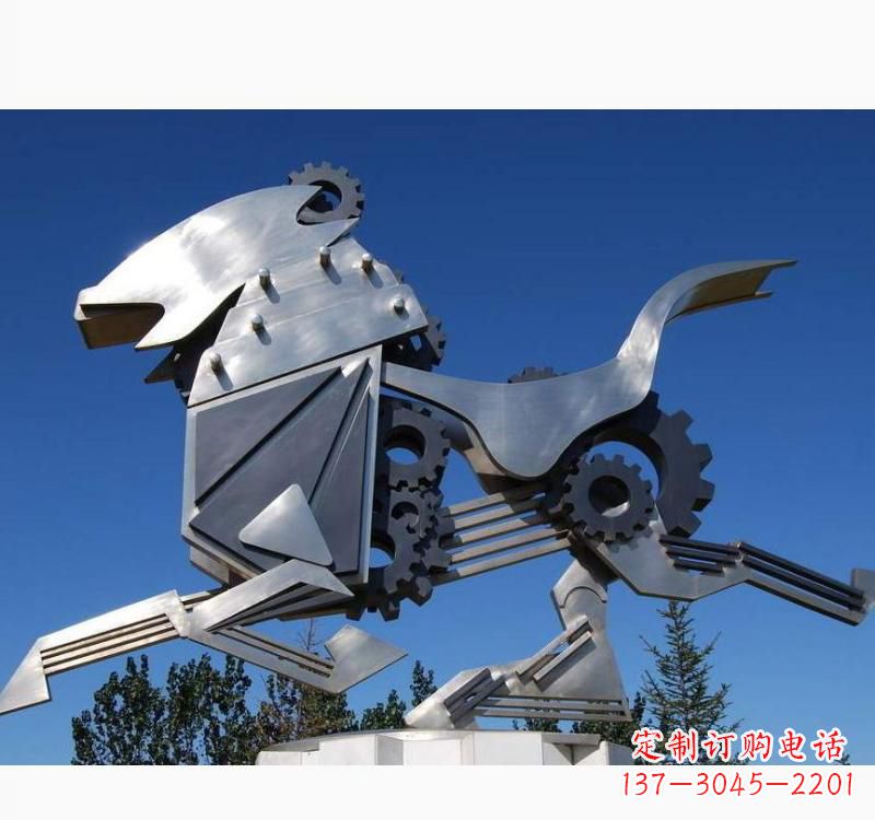 内江不锈钢齿轮飞马雕塑精致细腻的艺术品