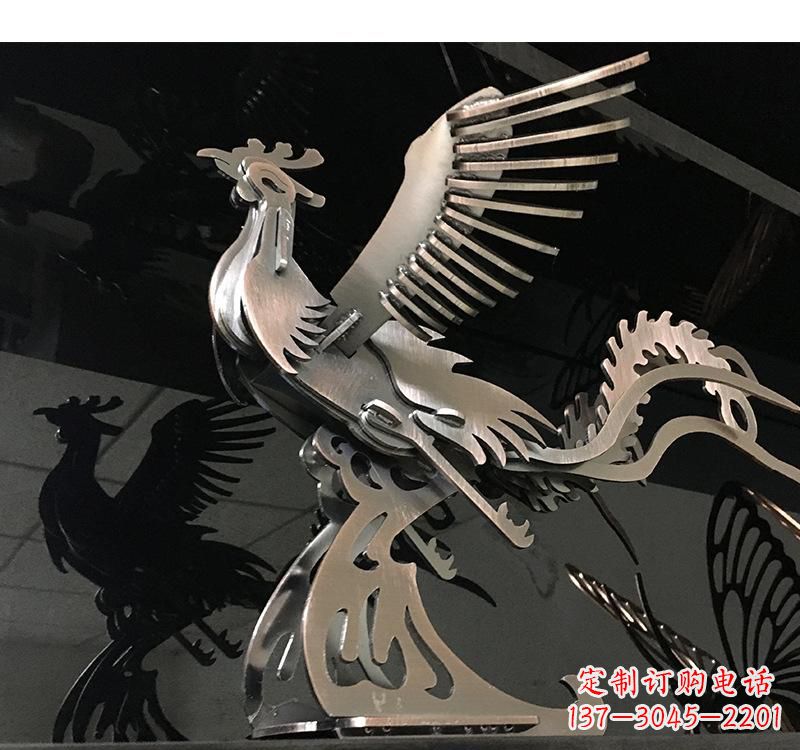 内江不锈钢凤凰雕塑精美的艺术品
