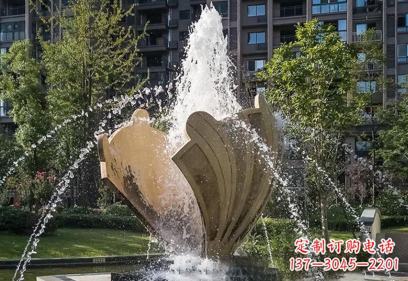 内江不锈钢贝壳喷泉雕塑精美而又耐用