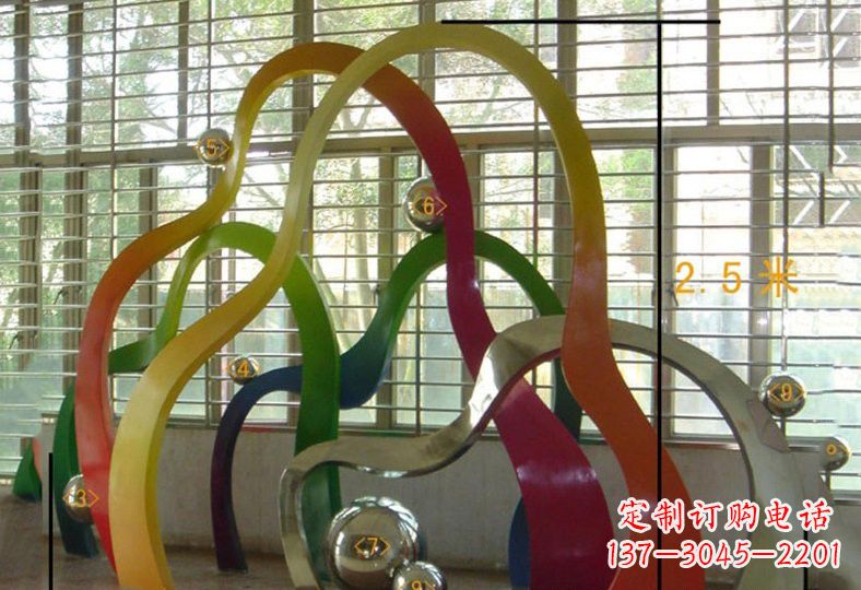 内江不锈钢抽象彩色假山雕塑