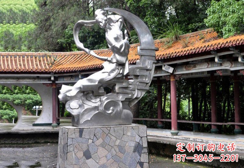 内江不锈钢制作的嫦娥奔月雕塑