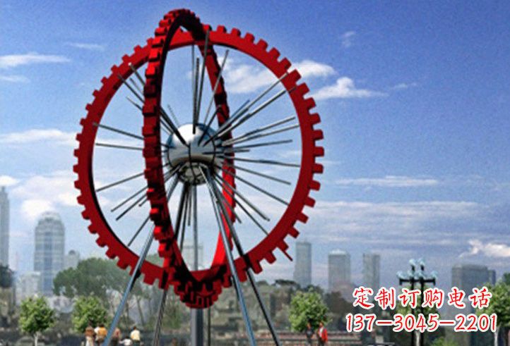 内江不锈钢抽象城市摩天轮雕塑