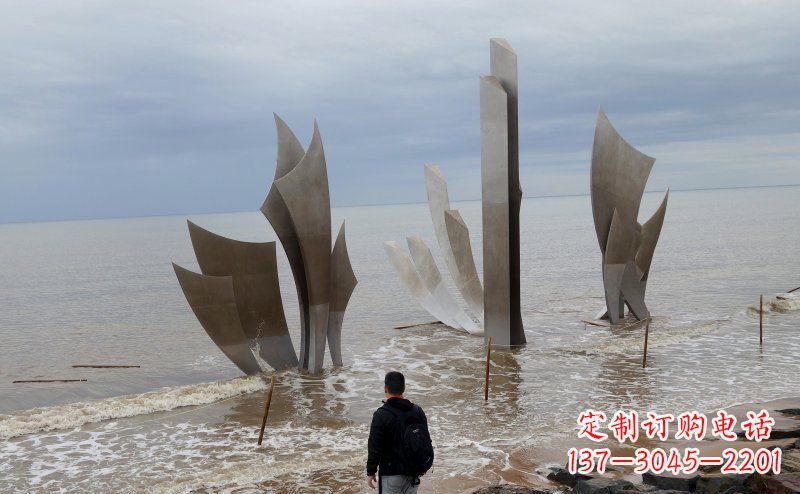 内江不锈钢抽象船帆海边景观雕塑