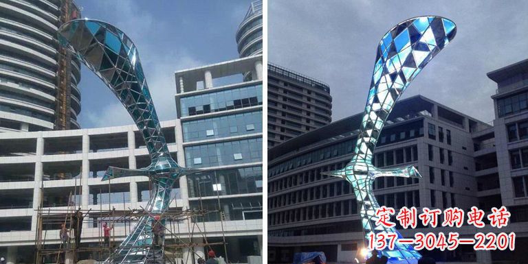 内江大雁景观雕塑——精美不锈钢艺术品