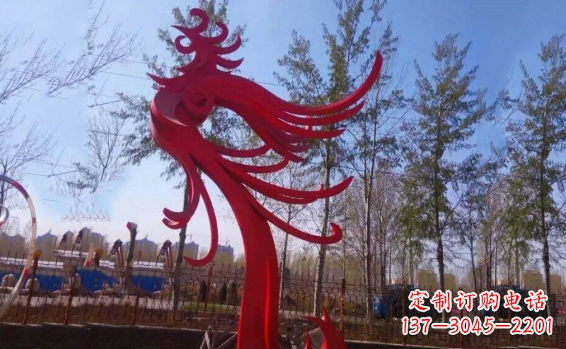 内江不锈钢抽象凤凰雕塑 (2)