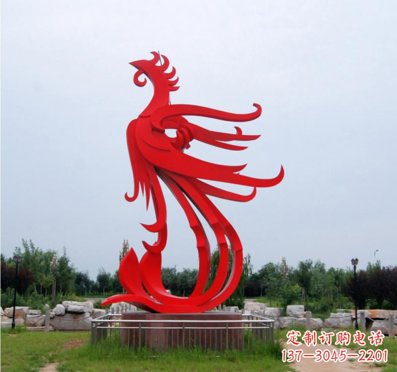 内江不锈钢凤凰雕塑绚丽多彩的艺术之美