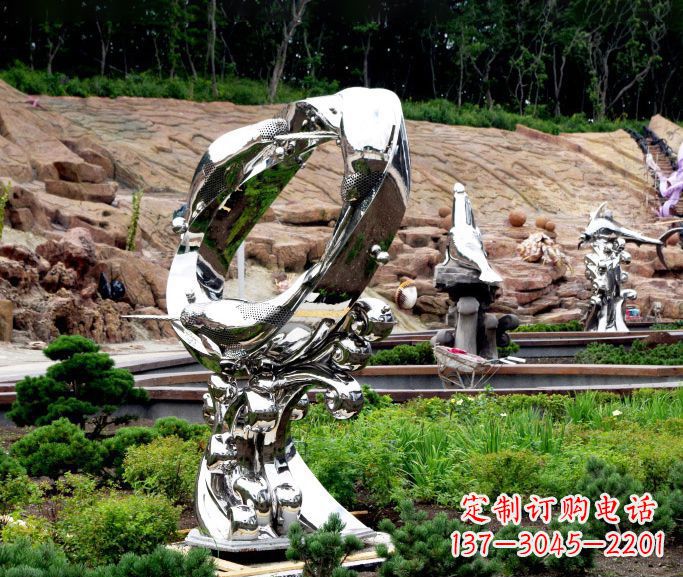 内江不锈钢海豚雕塑——精致的艺术品
