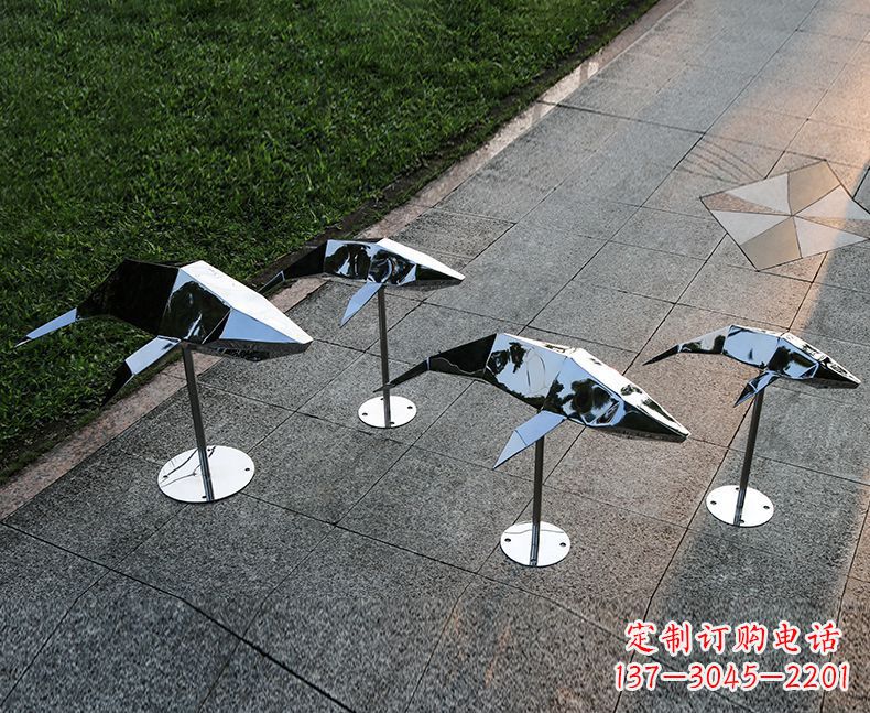 内江不锈钢海豚雕塑精致的海洋之美