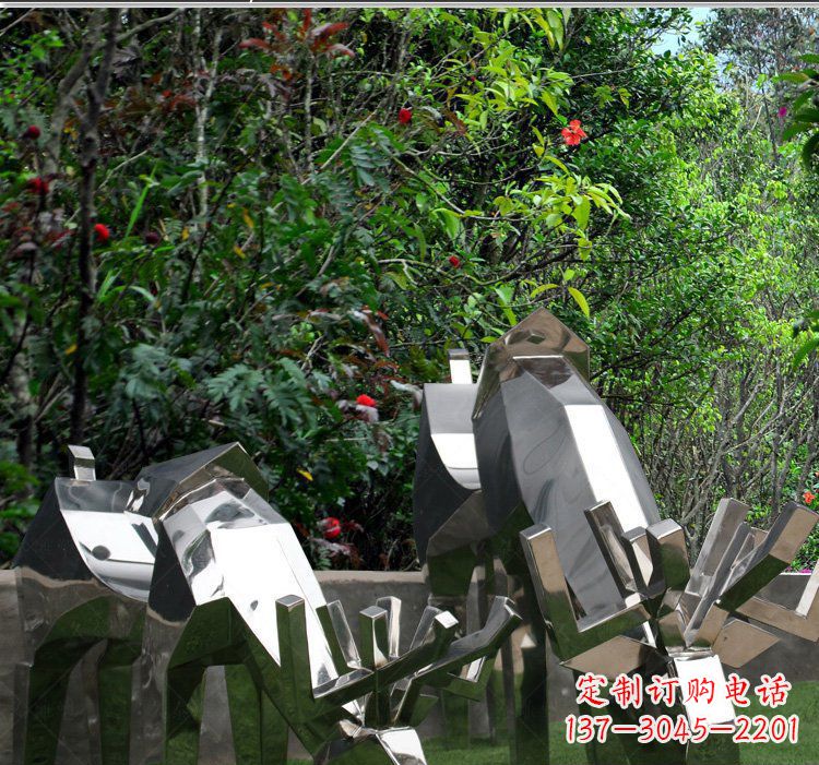 内江不锈钢抽象几何麋鹿动物
