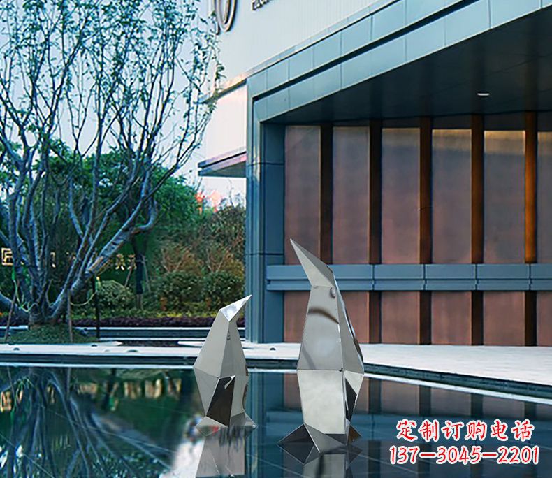 内江不锈钢企鹅雕塑一件来自大自然的艺术品