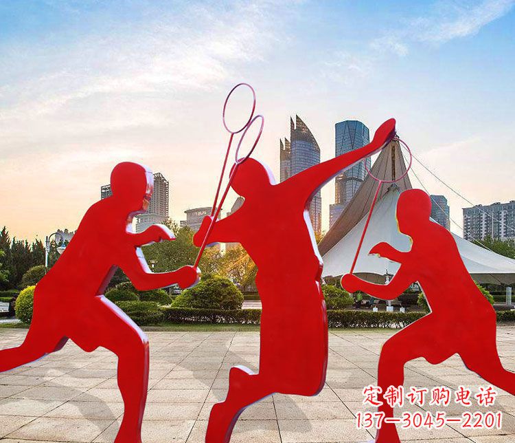 内江羽毛球雕塑以不锈钢为原料的精美艺术品