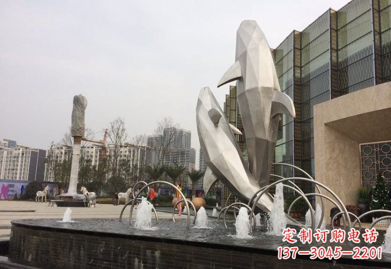 内江海豚雕塑——从不锈钢抽象块面到精美的艺术品